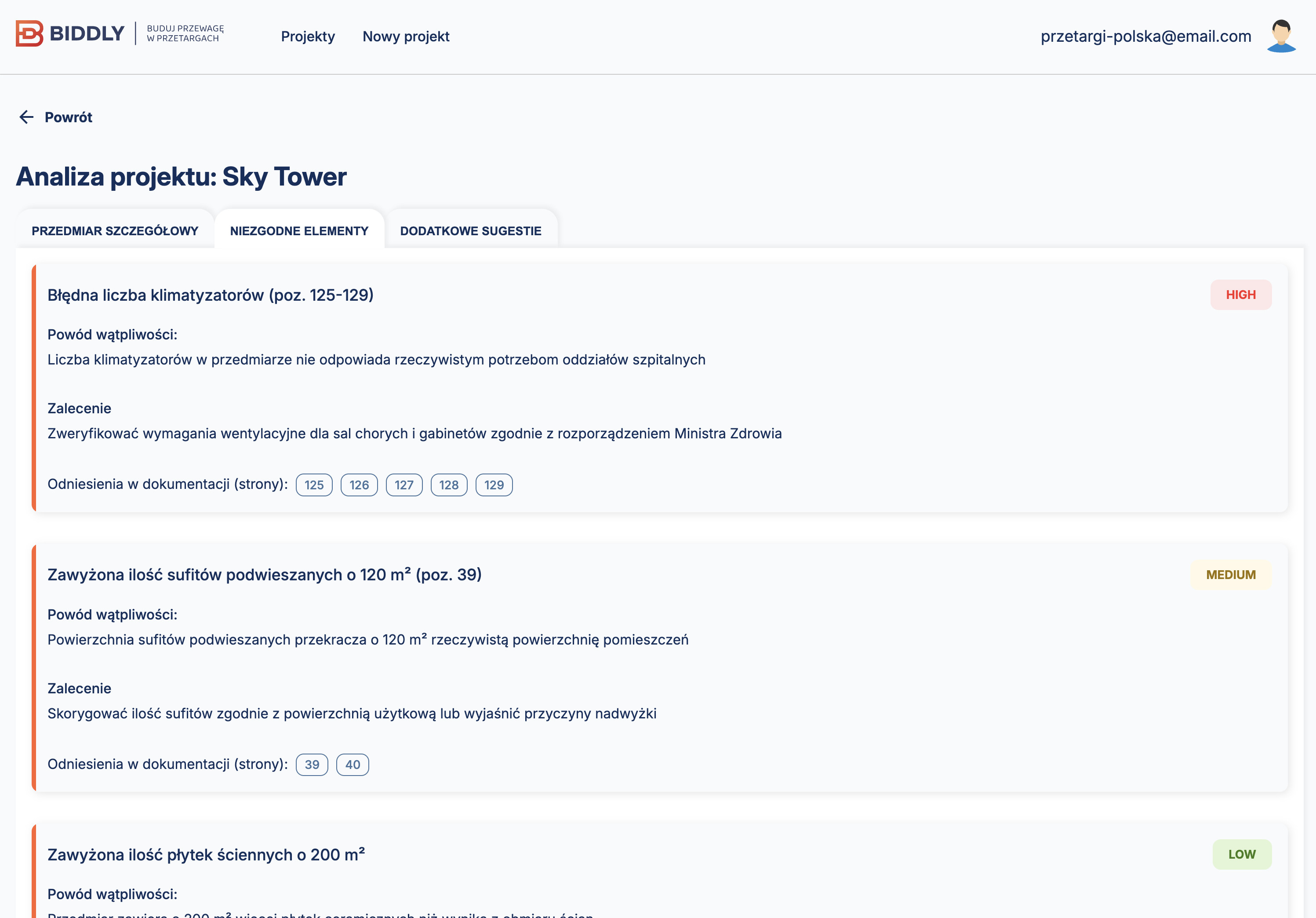 Biddly screenshot aplikacji